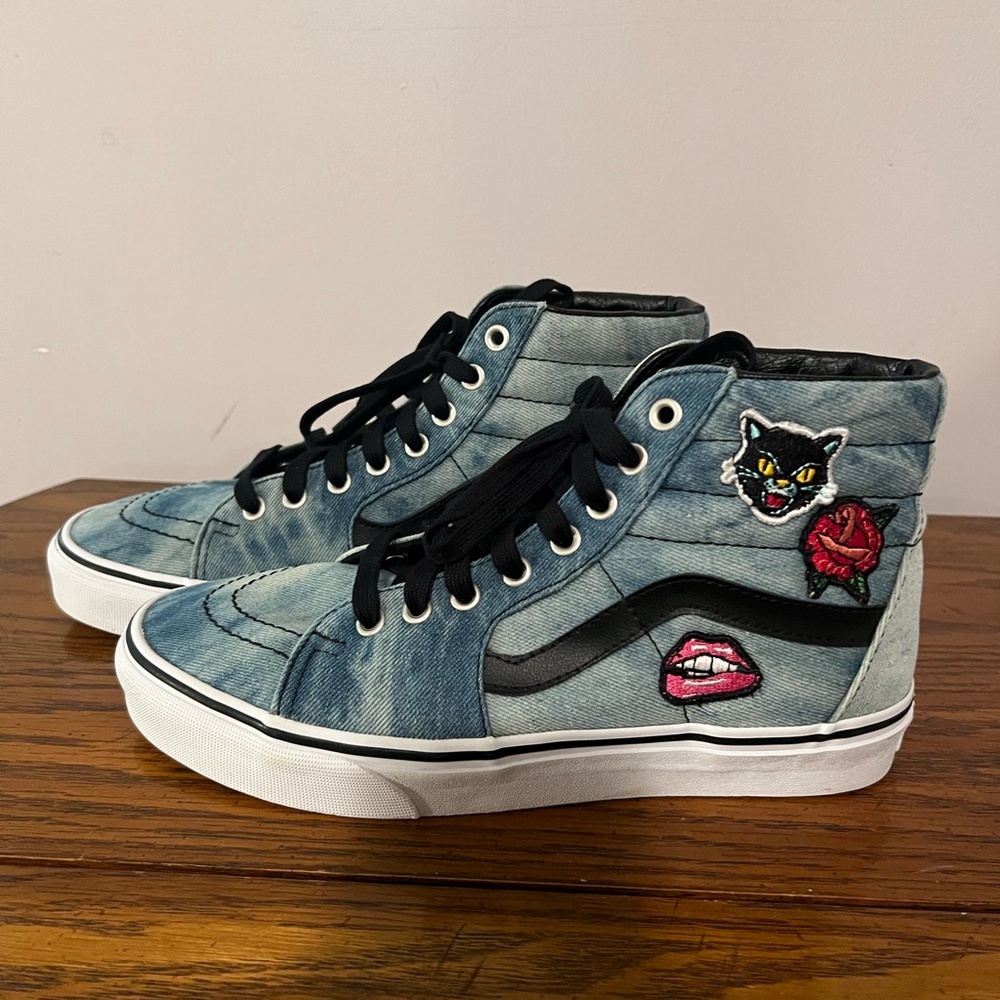 Vans Sk8 Hi Denim Patches Acid Wash Tye Dye sneakers